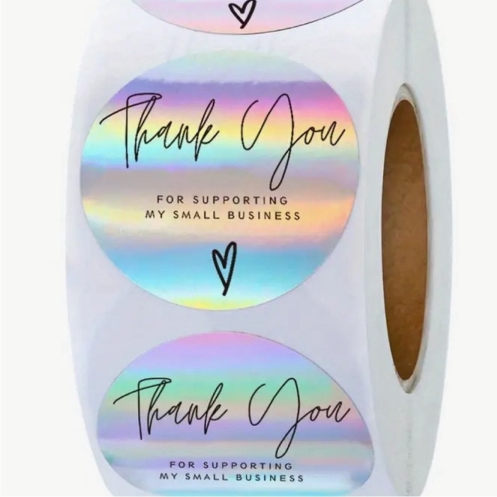 NWT 500 silver THANK YOU stickers